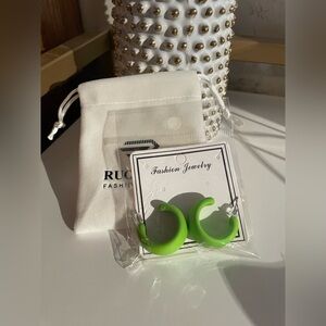 Lime Green Hoop Earrings